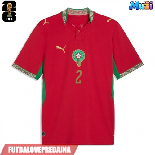 Lacne Muži Futbalové dres Maroko Achraf Hakimi #2 MS 2026 Krátky Rukáv - Domáci